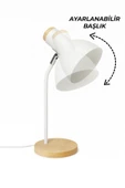 Vivido Home Ahşap Nordic Beyaz Masa Lambası thumbnail 2