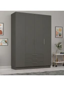 4 Kapaklı Gardırop 160cm  ANTRASİT thumbnail 1