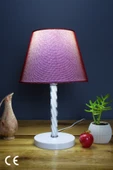 Vivido Home Bordo Elegant Komodin Abajur Beyaz Ayaklı Aydınlatma thumbnail 1