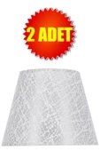 Vivido Home Dantelli Beyaz Modern Ikili Abajur Şapkası thumbnail 1