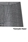 Vivido Home Hasır Siyah Doğal Lambader Şapkası - 2