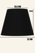 Vivido Home Siyah Kumaş Ikili Modern Abajur Şapkası - 2