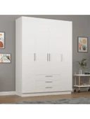 4 Kapaklı Gardırop 160cm  BEYAZ thumbnail 1