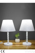 Vivido Home Dantelli Beyaz Elegant İkili Abajur - 1