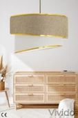 Vivido Abajur Avize, Sarkıt Hasır Kumbeji Gold thumbnail 1