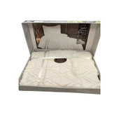 Prestij Puffy Yakut 2 Parça Tek Kişilik Yatak Örtüsü, Pike Örtüsü (180x240)-Krem - 2