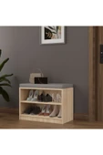 Asra Trend MDF Puflu Ayakkabılık – 2 Raflı, 60 cm, Oturaklı Ayakkabı Düzenleyici, PUF02  SONOMA thumbnail 1