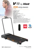 Vfit By Zoe Otomatik Eğimli Uzaktan Kumandalı Bluetooth Uygulamalı Tutma Kollu Katlanabilir Koşu ve Yürüyüş Bandı thumbnail 4