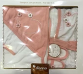 Donino %100 Pamuk 4 Lü Set Nakışlı Bebek Bornoz Seti thumbnail 6