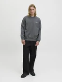 Jack Jones Blachad Brandıng Bisiklet Yaka Erkek Sweat 12261386 - 2
