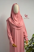 Kadın Penye Namaz Elbisesi Kendinden Başörtülü Rahat Kalıp – Tek Parça - 2