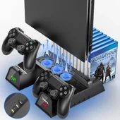 PS4 Slim 3 Fanlı Soğutucu Stand + Çift Şarj Dock – TP4-882C - 1
