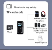 M20 Bluetooth 5.4 Alıcı Verici: Kablosuz Ses Devrimi (10m Menzil, TF Kart, AUX) thumbnail 5