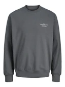 Jack Jones Blachad Brandıng Bisiklet Yaka Erkek Sweat 12261386 - 5