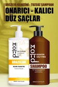 Motto Plus Professional Aşırı Yıpranmış Saçlar İçin Saç Düzleştirici Keratin & Tuzsuz Şampuan 2'li Set BÜYÜK BOY - 4