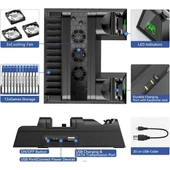 PS4 Slim 3 Fanlı Soğutucu Stand + Çift Şarj Dock – TP4-882C - 2