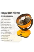 HEPU HP F878 | 7200 mAh Bataryalı Taşınabilir Fan – LED Işıklı, Kamp ve Masaüstü Uyumlu, 10 Saat Serinlik - 2