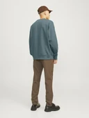 Jack Jones Blachad Brandıng Bisiklet Yaka Erkek Sweat 12261386 thumbnail 4