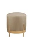 MİO PUF, METAL HALKALI PUF, MAKYAJ OTURAĞI ,PUF BENCH MONTAJSIZ OTURAK GOLD METAL AYAKLI - 1