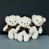 Periboia Fiyonklu Krem Renk Ayıcık Anahtarlık thumbnail 2