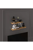 Doğal Modern Organizer Düzenleyici 2'li Kıvrımlı Dekoratif Kitaplık Banyo Mutfak Duvar Rafı  Petra thumbnail 2