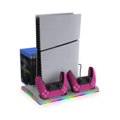 Hepu TP5-3570 PS5 Soğutucu Şarj Standı | DualSense Şarj RGB Işık 3 Fan Hızlı Dock İstasyonu - 1
