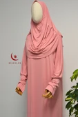 Kadın Penye Namaz Elbisesi Kendinden Başörtülü Rahat Kalıp – Tek Parça - 4