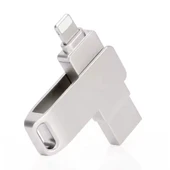 128GB iPhone Uyumlu USB Flash Bellek OTG Lightning ve USB Girişli Yedekleme ve Taşıma - 1