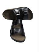 Enova Çift Tokalı Ortopedik Günlük Yumuşak Suni Deri Ev Dışarı Terliği thumbnail 3