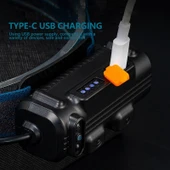 Fithome W690 7 Aydınlatma Modlu XPE COB  LED Sensörlü Dahili Pilli USB Şarj Edilebilir Kafa Feneri thumbnail 6