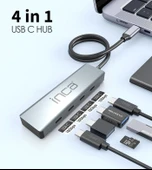 INCA ITPT-4T TYPE-C HUB X4 TYPE-C PORT 3.1 10GBPS ALUMINYUM KASA ÇOKLAYICI thumbnail 3