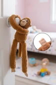 Peluş Maymun Yapışkanlı El Oyuncak Hediyelik Çocuk Odası Dekorasyon Uyku Oyun Arkadaşı - 2