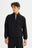 Erkek Pike Interlock Half Zip Sweatshirt Black Black L thumbnail 3