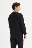 Erkek Baskılı Sweatshirt Black Black L thumbnail 2