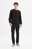 Erkek Baskılı Sweatshirt Black Black L thumbnail 3