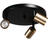 Rsylight Retro Metal Modern 180 Derece Hareketli 3 Lü Yuvarlak Siyah Eskitme Kaplama Led Spot Avize Günışığı Ampüllü - 1