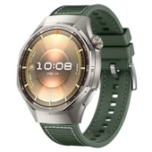 Sneezy Huawei Watch GT6 Pro 46mm İle Uyumlu Metal Tokalı Dikiş Desenli Dokuma Silikon Kordon  Haki thumbnail 1