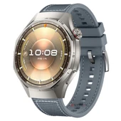 Sneezy Huawei Watch GT6 Pro 46mm İle Uyumlu Metal Tokalı Dikiş Desenli Dokuma Silikon Kordon  Gri thumbnail 1