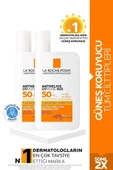 La Roche Posay Tüm Cilt Tipleri İçin Uygun Yüz Cilt Bakım Seti: Antehlios Uvmune Fluid Güneş Kremi SPF50+ 50ML X2 - 1