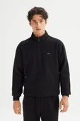 Erkek Pike Interlock Half Zip Sweatshirt Black Black L thumbnail 1