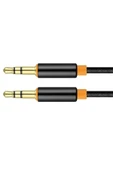 Plus Bilişim Aux Kablosu 2 Ucu Erkek 3.5mm 1 Mt. (Ses Aktarma Kablosu) Oksitlenmeye Dayanıklı Altın Jack A Kalite thumbnail 3