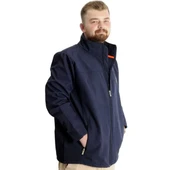Büyük Beden Erkek Mont Basic Waterproof 21232 Lacivert thumbnail 2