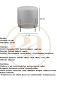 MİO PUF, METAL HALKALI PUF, MAKYAJ OTURAĞI ,PUF BENCH MONTAJSIZ OTURAK SİYAH METAL AYAKLI - 4