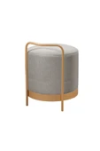 OLA PUF, METAL HALKALI PUF, MAKYAJ OTURAĞI ,PUF BENCH MONTAJSIZ OTURAK GOLD METAL AYAKLI - 3