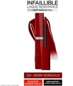 L'Oreal Paris Infaillible Laque Resistance Likit Parlak Ruj - 520 Berry Bordeaux - 1