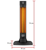 MirKraft 3452 - 2500 Watt Karbon İnfrared Dikey Elektrikli Isıtıcı Soba- 4 Isı Ayarı thumbnail 3