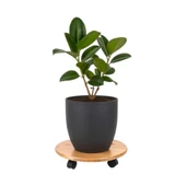 Yuvarlak Ahşap Damacana Saksı Altlığı Tüp Saksı Sehpası Otomatik Damacana Su Pompası Hediyeli - 4