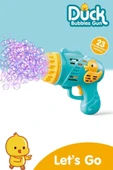 Duck Çok Delikli Pilli Köpük Atan Tabanca Oyuncağı 23 Delikli Bubble Gun - 1