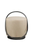 LOOP SERİSİ PUF, METAL HALKALI PUF, MAKYAJ OTURAĞI ,PUF BENCH MONTAJSIZ OTURAK SİYAH METAL AYAKLI - 1
