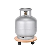 Yuvarlak Ahşap Damacana Saksı Altlığı Tüp Saksı Sehpası Otomatik Damacana Su Pompası Hediyeli - 2